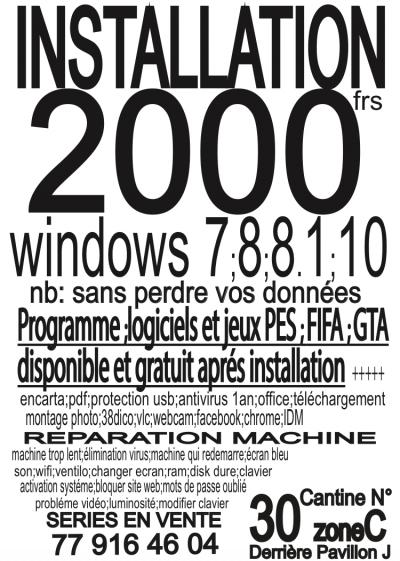 Installation Windows 7,8,8.1,10 