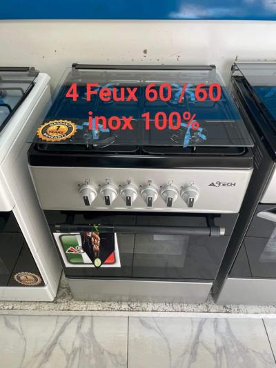 Cuisinière 4 feux 60/60  100% inox Astech New
