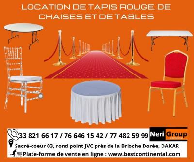  LOCATION DE CHAISES, TABLES et  TAPIS ROUGE 02