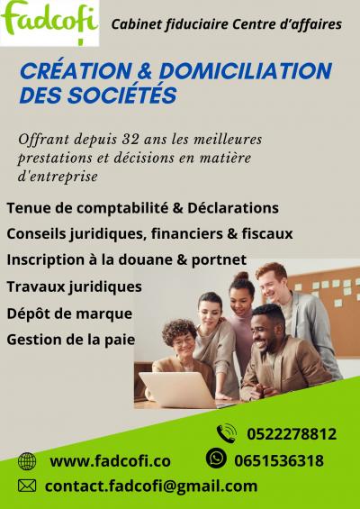 création et domiciliation des sociétés au MAROC