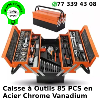 CAISSE A OUTILS 85 PIECES EN ACIER CHROME VANADIUM