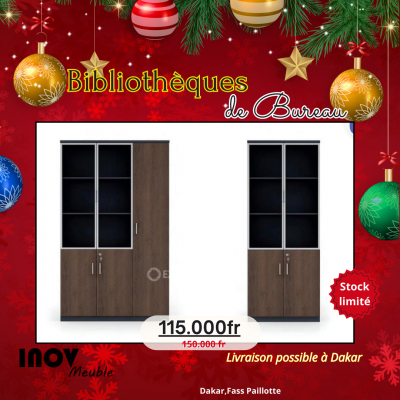 Bibliothèque de bureau en  bois promomo noel23