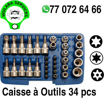 CAISSE A OUTILS 34 PIECES 