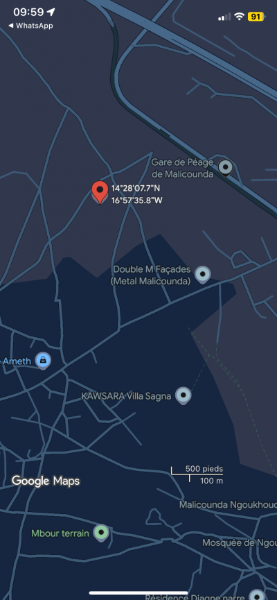 Terrain de 300 mètres carrés à vendre à Malico