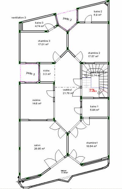 151m² Appartement à Sipres 5, bureau e habitat