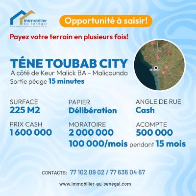 Terrains de 225 m2  à vendre à Malicounda Séné