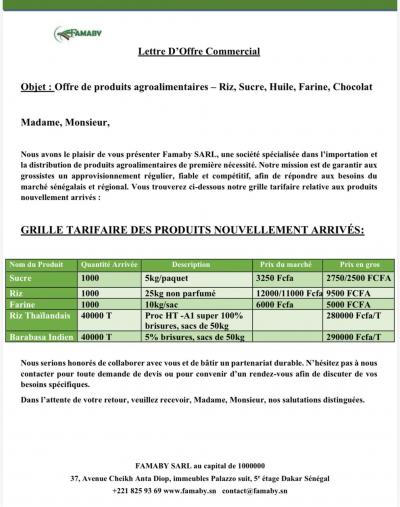 Vente de Riz en gros 