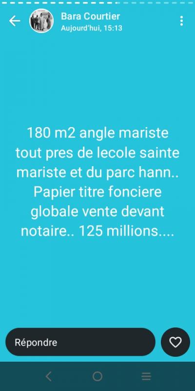 A vendre terrain angle a Mariste 