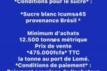 Sucre ICUMSA Disponible à Lomé TTC Sucre ICUMSA Disponible à Lomé TTC