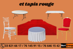 LOCATION CHAISE DE TABLES ET TAPIS ROUGE 02 LOCATION CHAISE DE TABLES ET TAPIS ROUGE 02