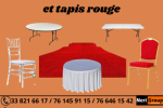 LOCATION CHAISE DE TABLES ET TAPIS ROUGE 02